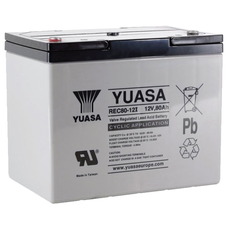 Batteria Piombo 12V 80Ah Yuasa (259X168X212) M6 (REC80-12I)