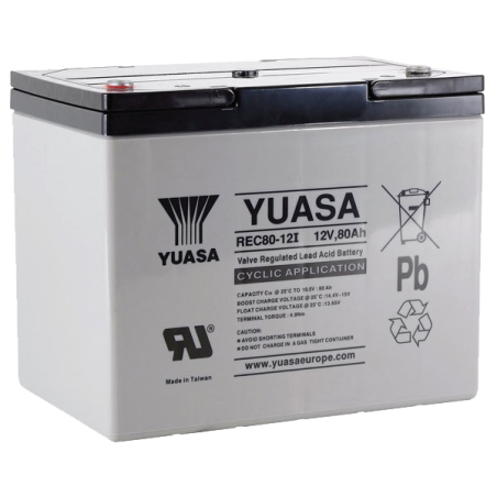 Battery Lead 12V 80Ah Yuasa (259X168X212) M6 (REC80-12I)