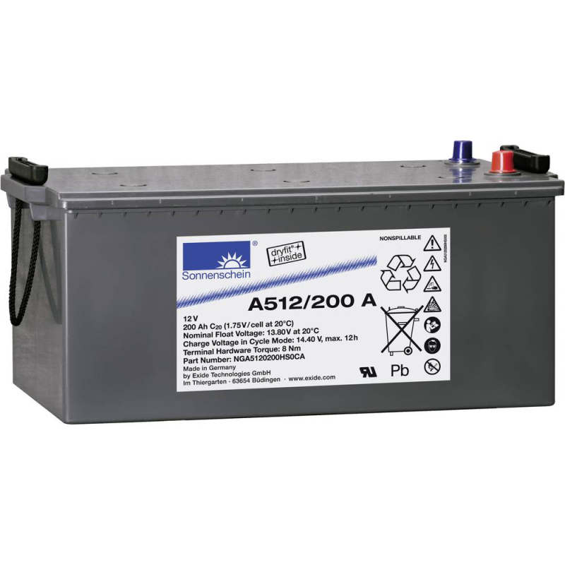 Batteria Piombo 12V 200Ah Exide (518X274X242) (A512/200A)