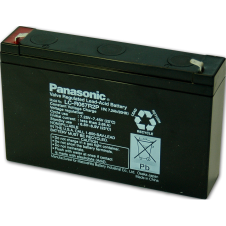 Batteria Piombo 6V 7.2Ah Panasonic (151X34X97) (P76)