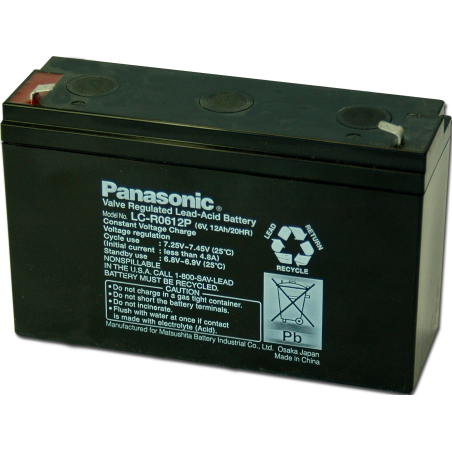 Battery Lead 6V 12Ah Panasonic (151X50X100) (P612)