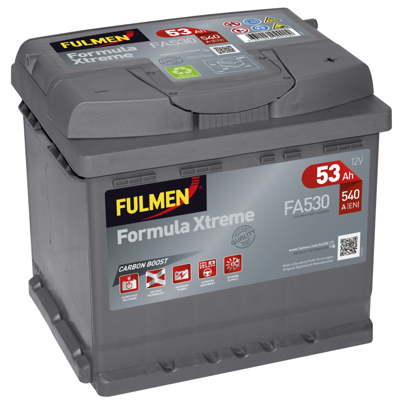 Batterie Plomb 12V 53Ah 540EN (207x175x190) +D