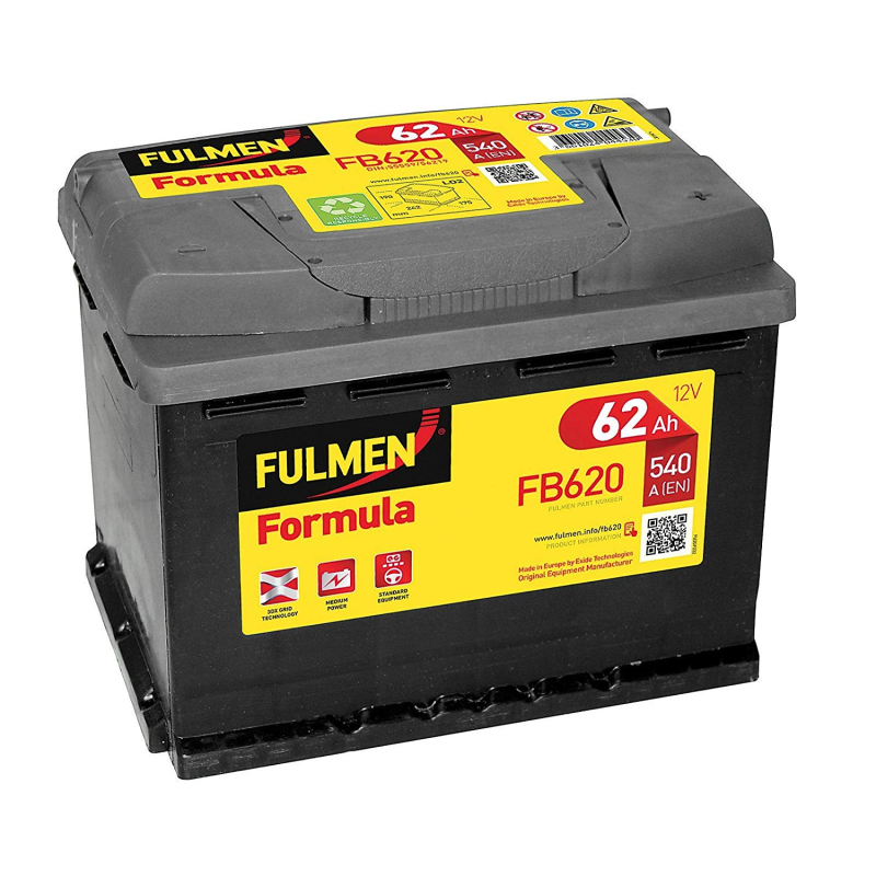 Battery lead 12V 62Ah (242 x 175 x 190 cm) + D startup Fulmen