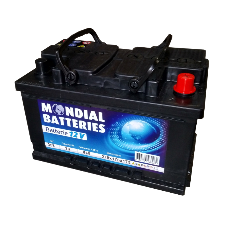 Batterie de démarrage 12V 70Ah 640EN (278x175x175) +D