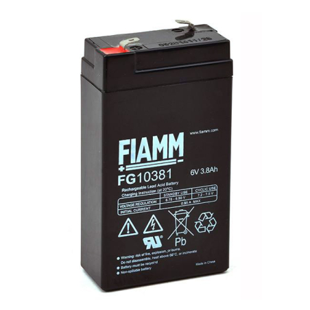 Batteria Piombo 6V 3.8Ah Fiamm (66X33X118) (FG10381)