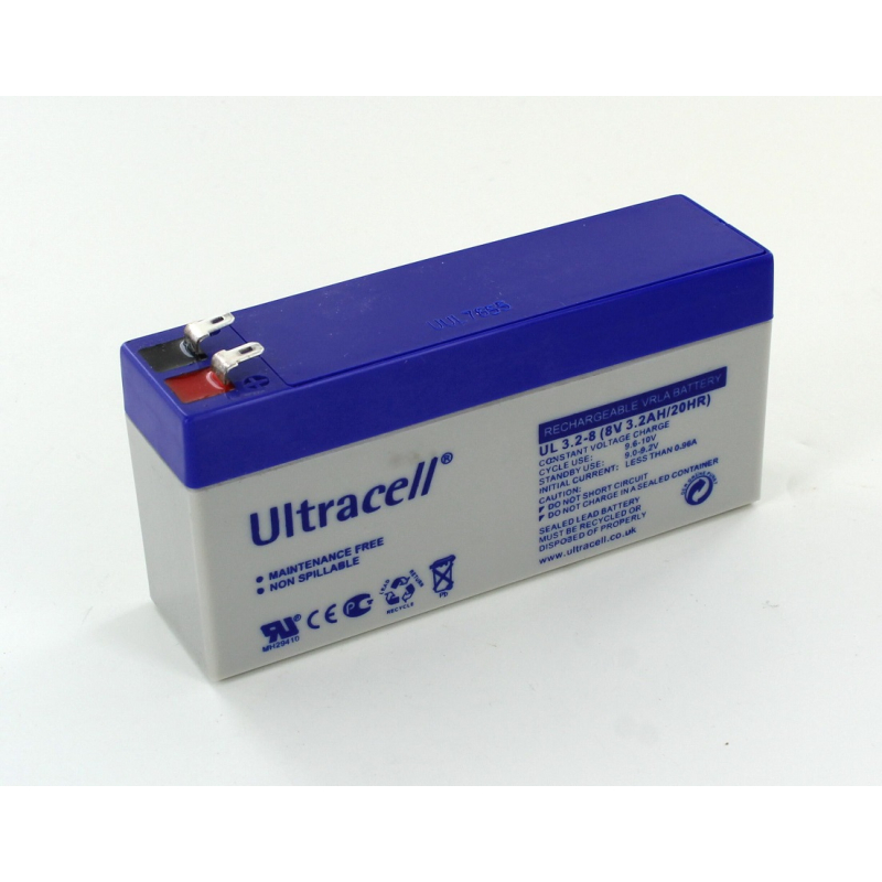 Battery Lead 8V 3.2Ah Ultracell (134X37X67) (UL3.2-8)