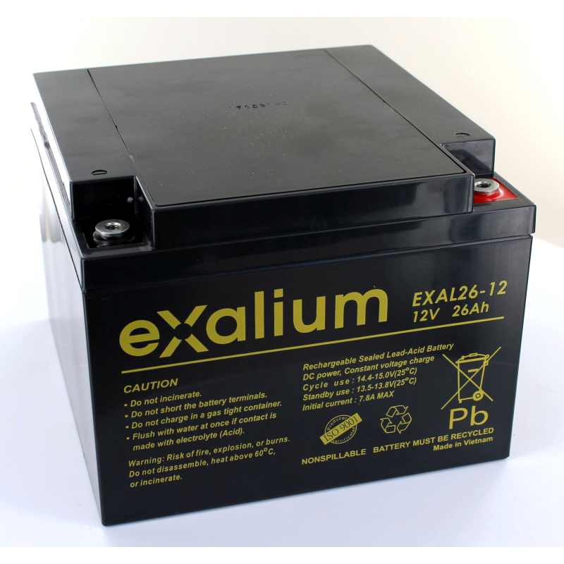 Battery Lead 12V 26Ah EXALIUM (166X175X125) M5 (EXAL26-12)