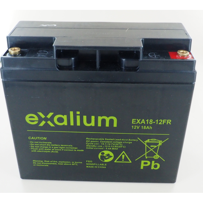 Battery Lead 12V 18Ah EXALIUM (181X76X167) M5 (EXA18-12FR)