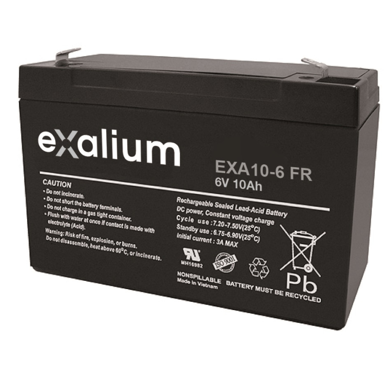 Batteria Piombo 6V 10Ah EXALIUM (151X50X100) F1 (EXA10-6FR)