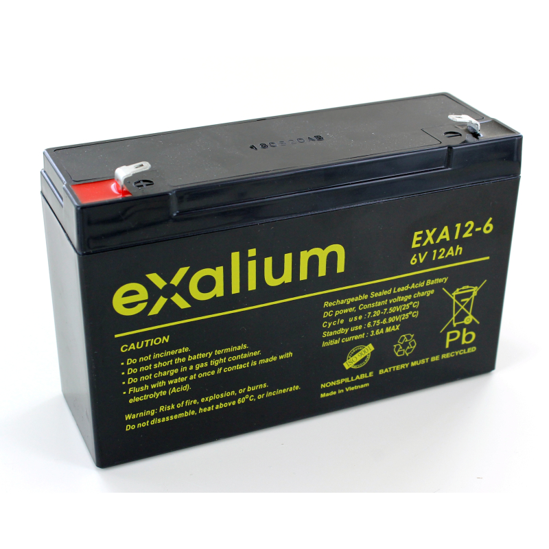 Batteria Piombo 6V 12Ah EXALIUM (151X50X100) (EXA12-6)