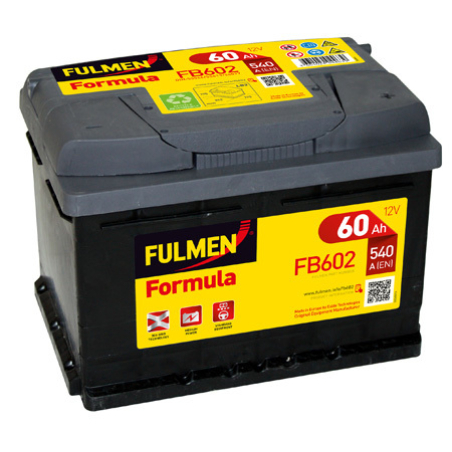 Batterie démarrage FULMEN 12V 60Ah 540A Formula FB602