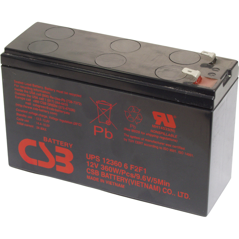 Batteria piombo 12V 360W CSB UPS123606F2F1