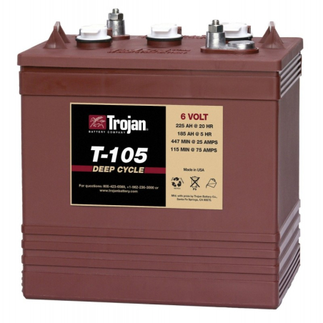 Batteria Piombo 6V 225Ah Trojan (262X181X281) (T-105)