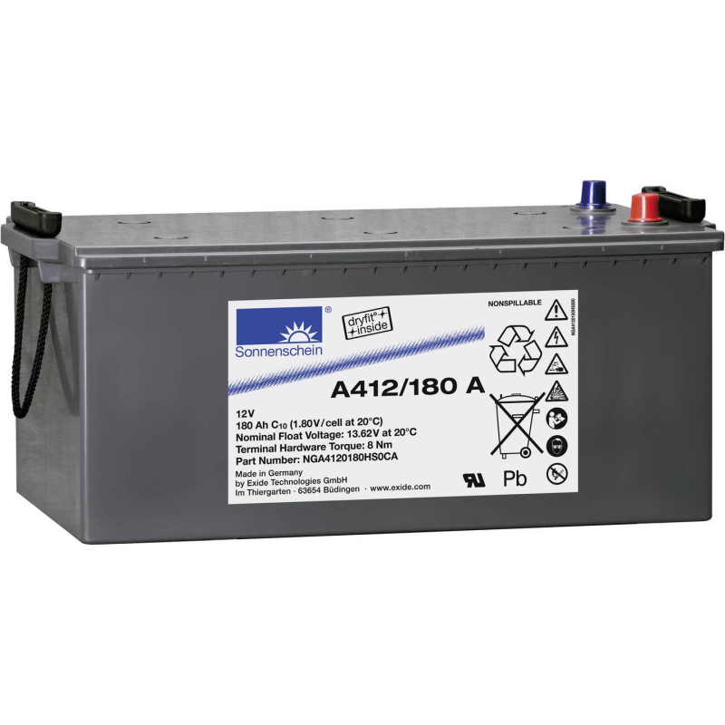 Battery Lead 12V 180Ah Exide (518X274X238) +G (A412/180A)