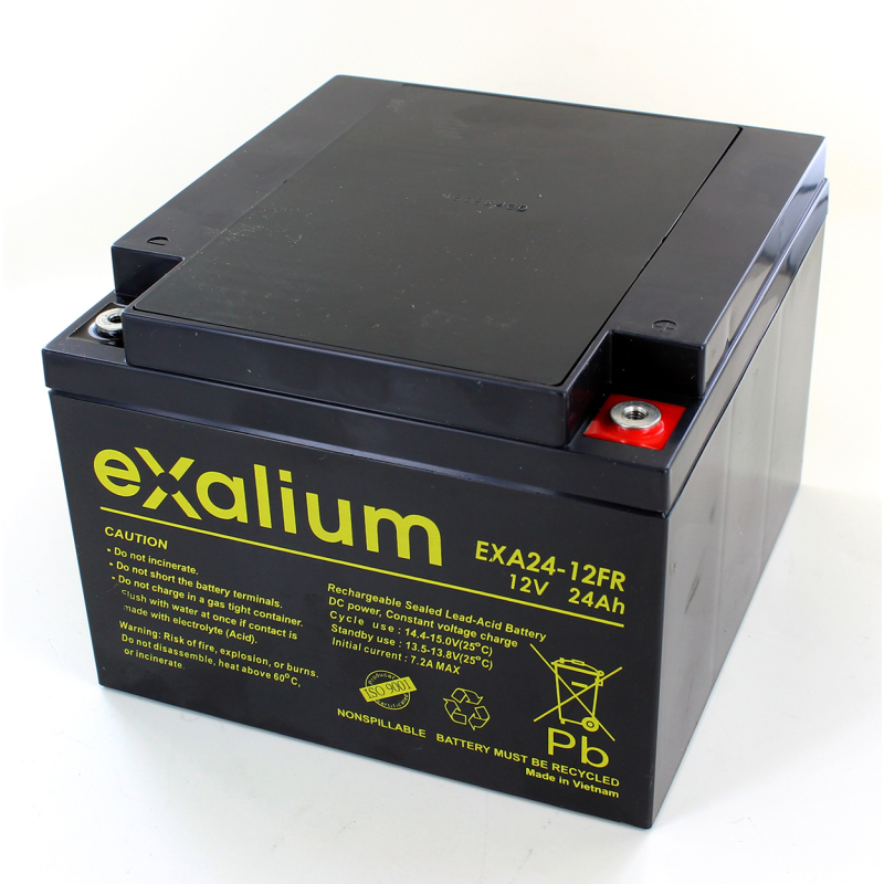 Batterie 12V 24Ah FR Exalium EXA24-12FR carton de 2