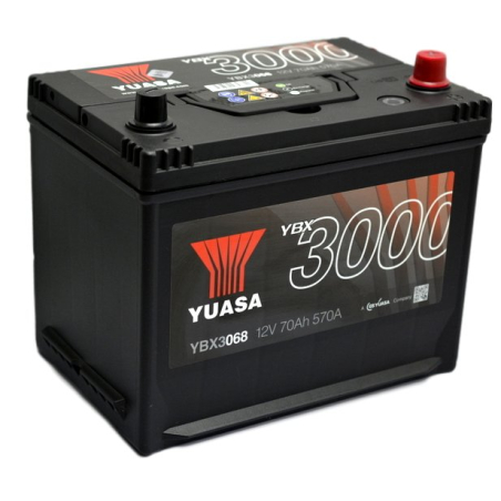 Lead battery start 12V 72Ah 630A D SMF Yuasa (YBX3068)