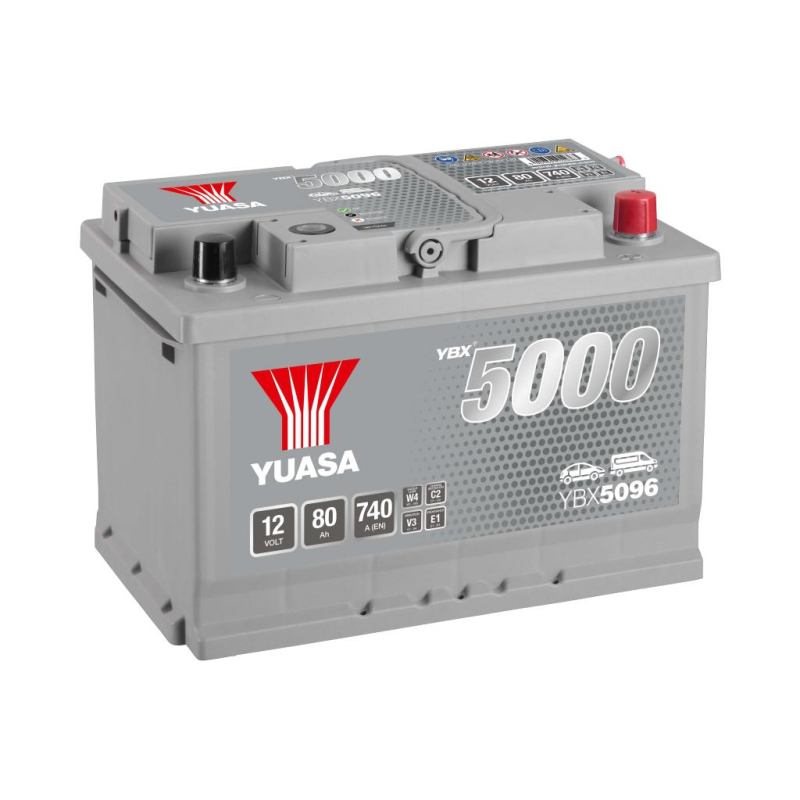 Lead battery start 12V 80Ah 740A D SMF Yuasa (YBX5096)
