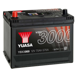 Batterie plomb démarrage 12V 72Ah 630A +G SMF Yuasa YBX3069