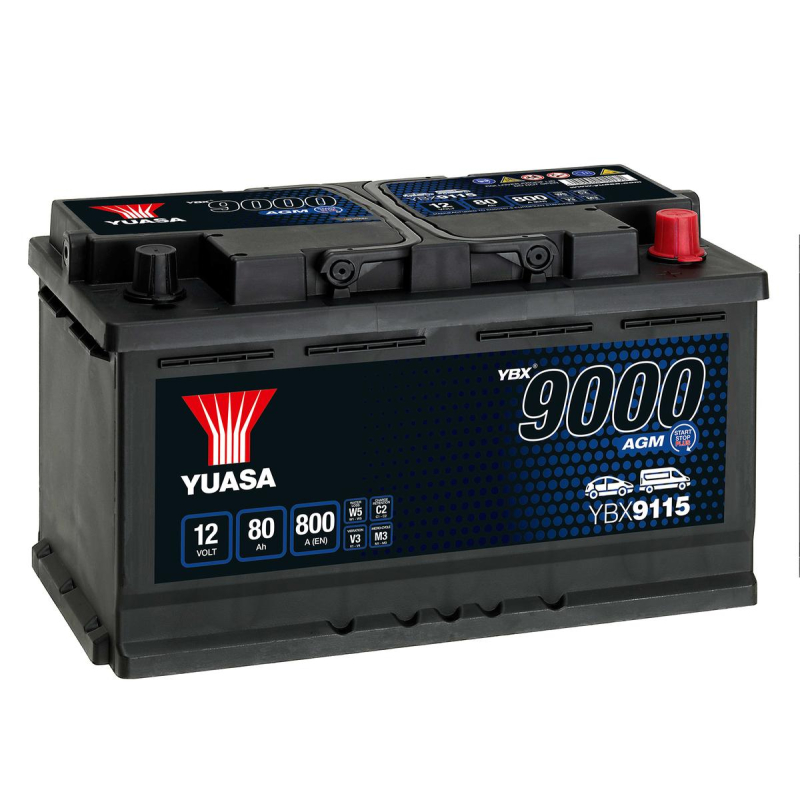 Lead battery start 12V 80Ah 800A 'D AGM Start Stop Yuasa (YBX9115)
