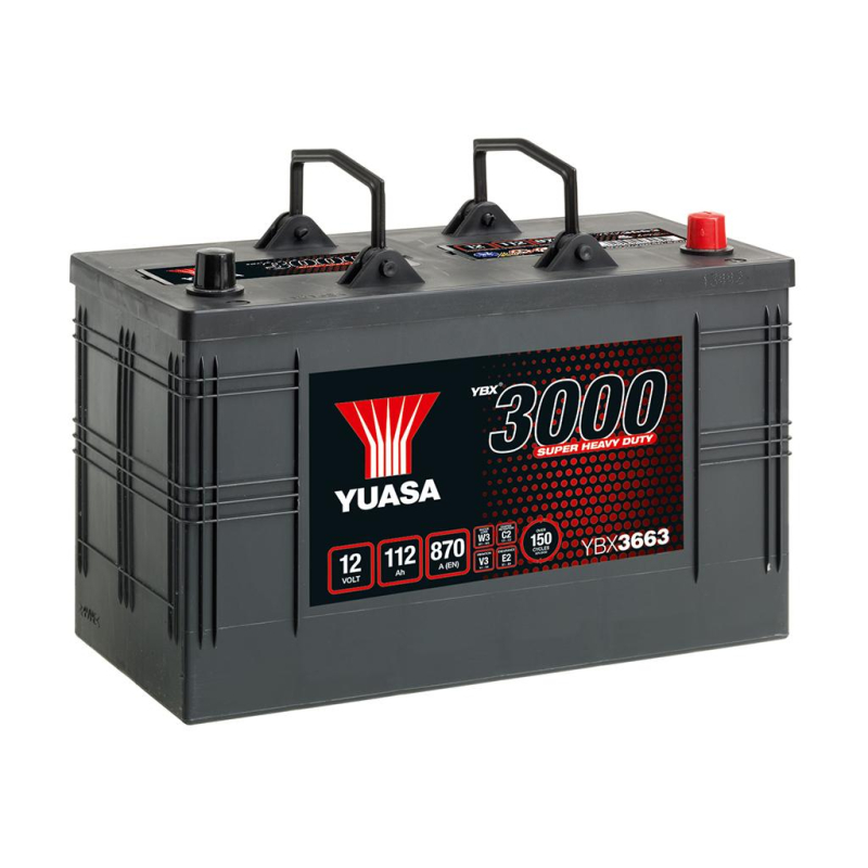 Batterie plomb démarrage 12V 112Ah 870A Yuasa(346X173X234) +D