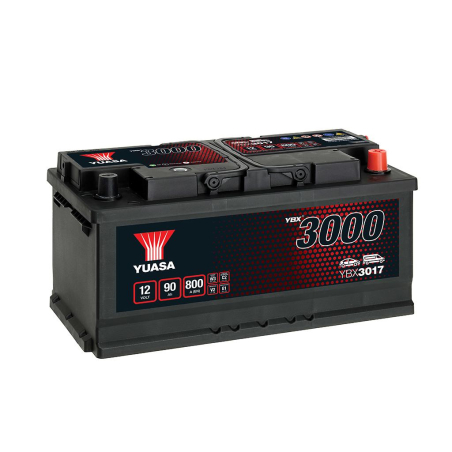Batterie plomb démarrage 12V 90Ah 800A +D SMF Yuasa YBX3017