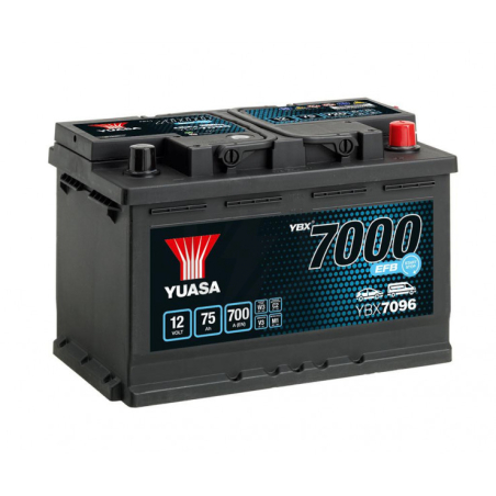 Batterie plomb démarrage 12V 75Ah 700A Start & Stop EFB Yuasa YBX7096