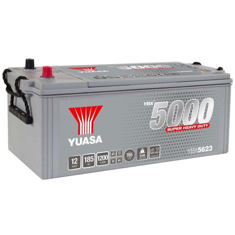 Batterie plomb démarrage 12V 185Ah 1200A SMF Super heavy duty YBX5623 yuasa +G