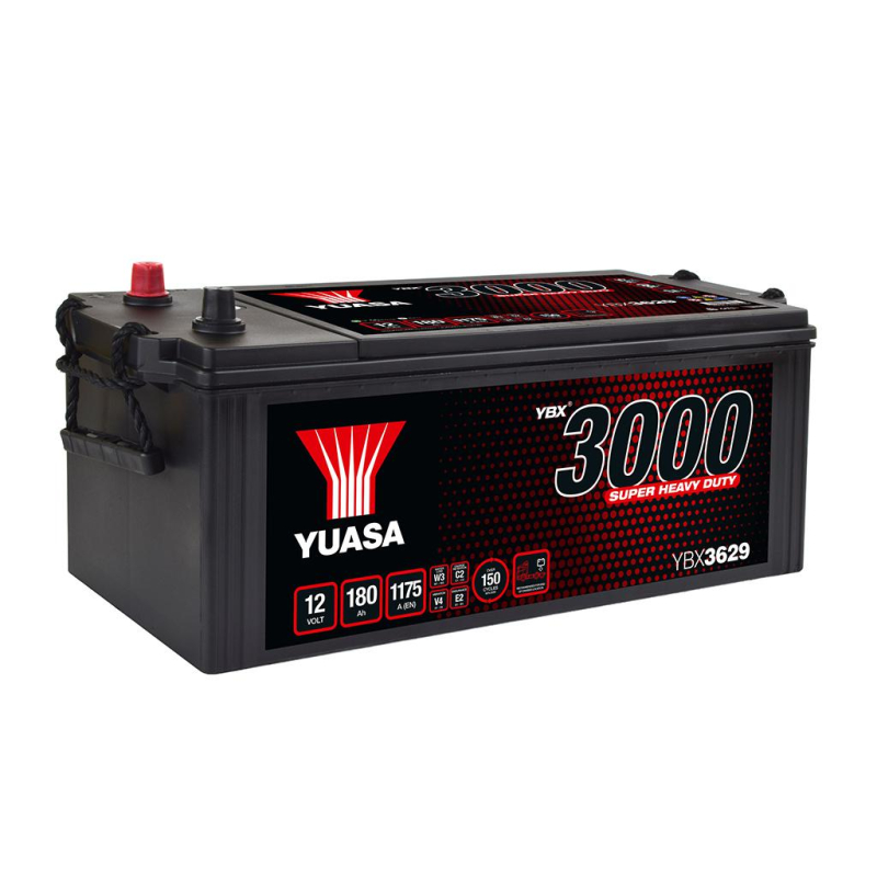 Lead battery starting 12V 180Ah 1175A Yuasa Super heavy duty (YBX3629)