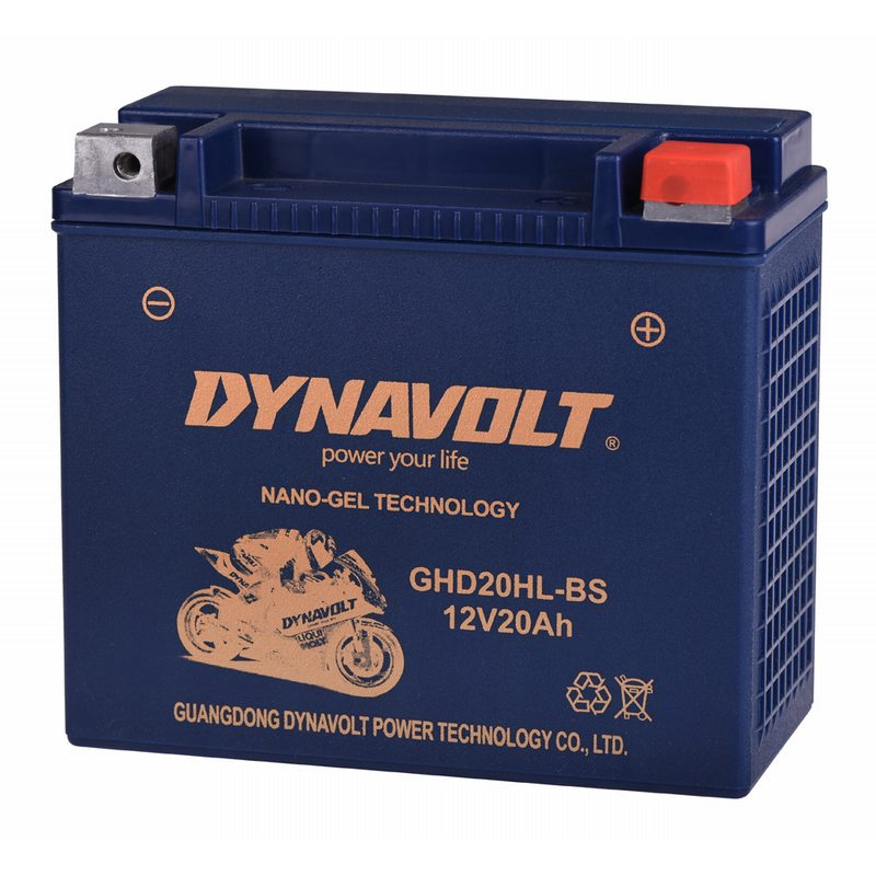 Batterie démarrage plomb Nano gel 12V 20Ah +D GHD20HL-BS Dynavolt