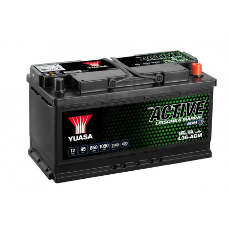 Lead battery YBX Active Leisure & Marine AGM 12V 95Ah Yuasa (L36-AGM)