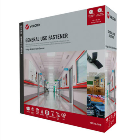 VELCRO GENERAL USE 20MMX5MNERO