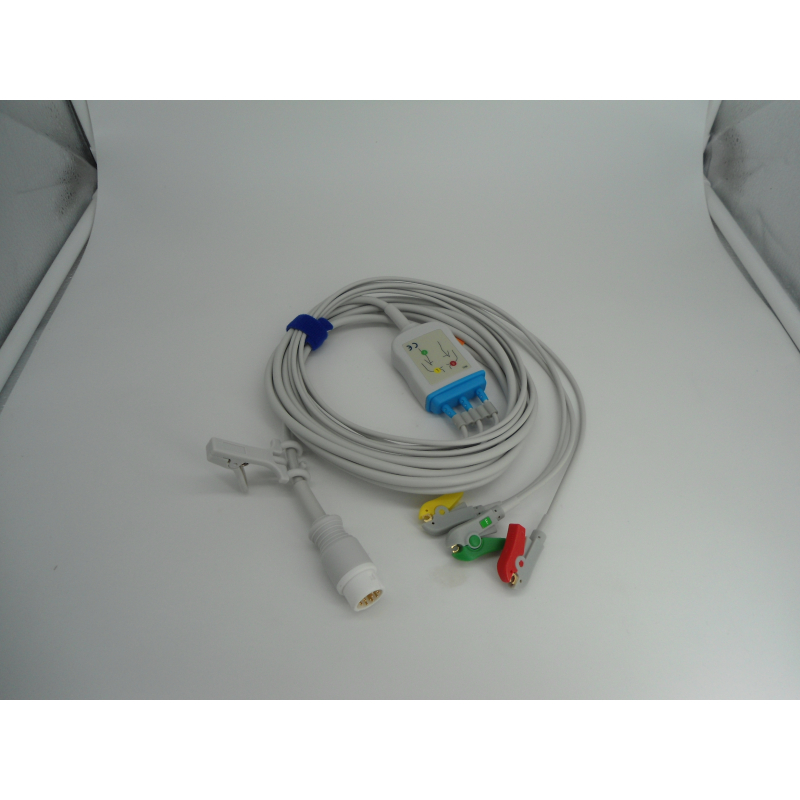 CAVO ECG 3 DERIVAZIONI A PINZACONN. 12 PIN - IEC