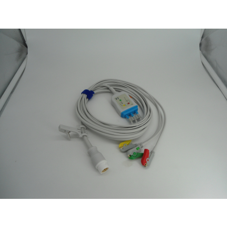 CAVO ECG 3 DERIVAZIONI A PINZACONN. 12 PIN - IEC