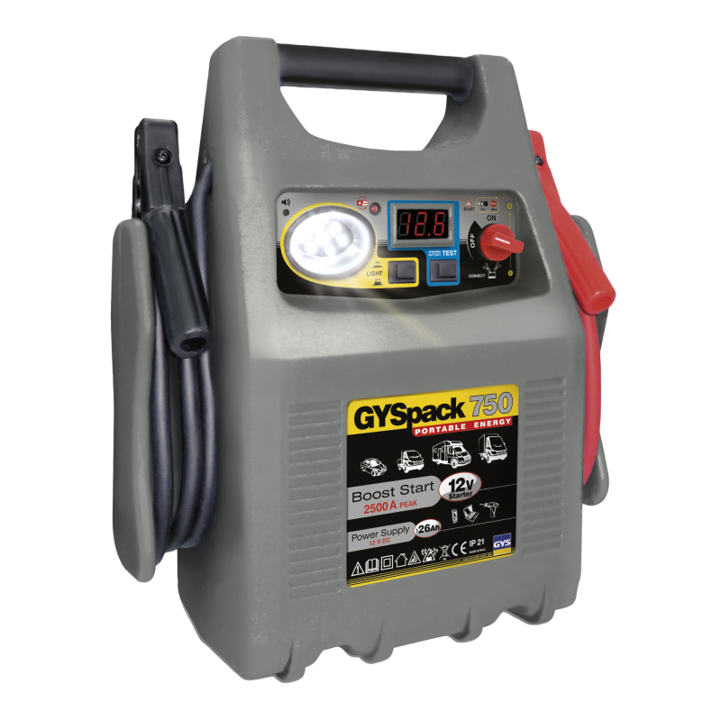 Booster 12V 28Ah 2500A + power supply 12V GYSpack 750