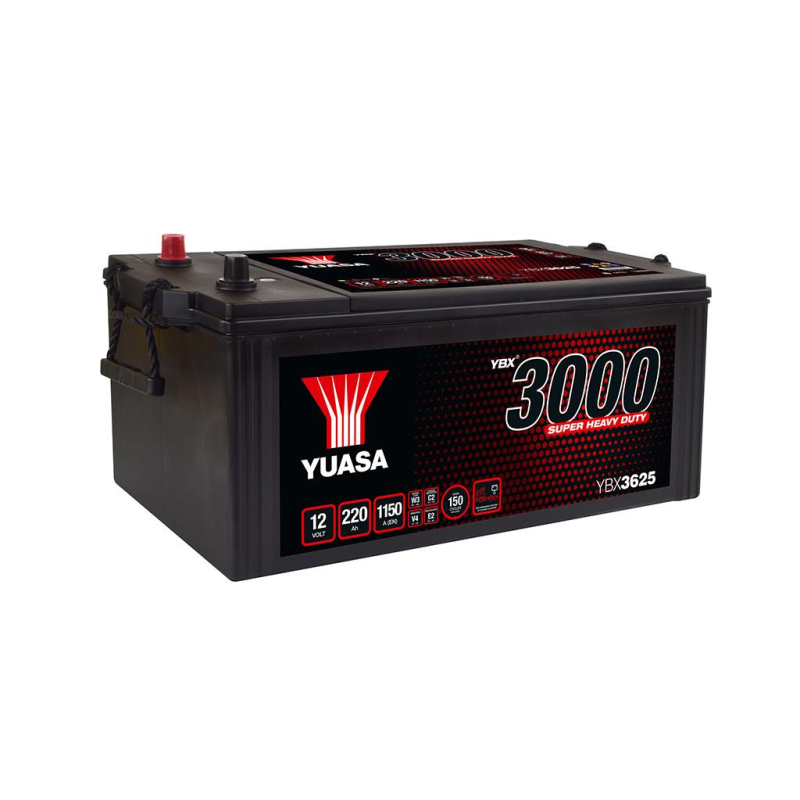 Batterie plomb démarrage 12V 220Ah 1150A +G Yuasa Super heavy duty