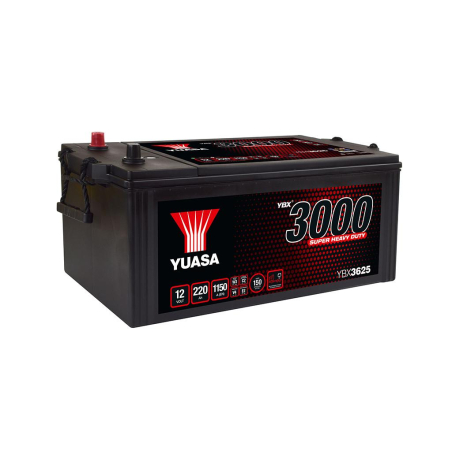 Batterie plomb démarrage 12V 220Ah 1150A +G Yuasa Super heavy duty