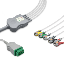 CAVO ECG INTERO 5 TERM. PINZA X GE 11-PIN GREEN
