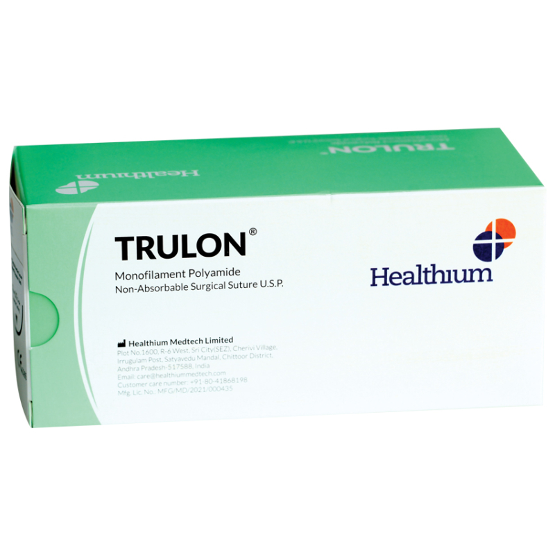SUTURA NON ASS. TRULON calibro 2/0, curva 3/8, ago 26 mm - 45 cm - blu