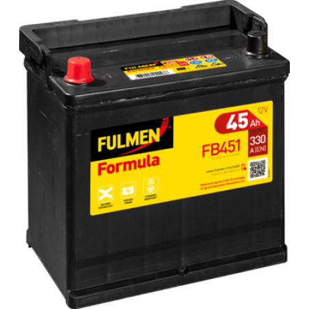 Batterie plomb demarrage 12V 45Ah 330A +G Fulmen Formula FB451