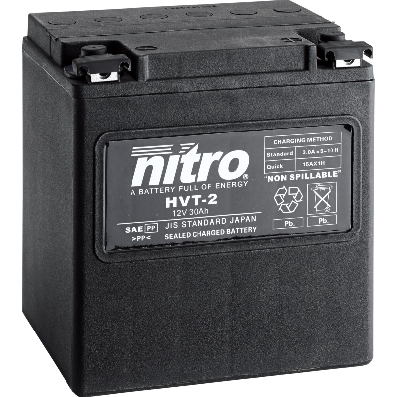 Lead Battery SLA 12V 30Ah 450A+D Nitro for Harley Davidson (HVT-2)