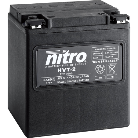 Lead Battery SLA 12V 30Ah 450A+D Nitro for Harley Davidson (HVT-2)