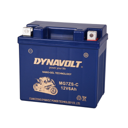 Batterie demarrage plomb gel 12V 6Ah +D Dynavolt MG7ZS-C
