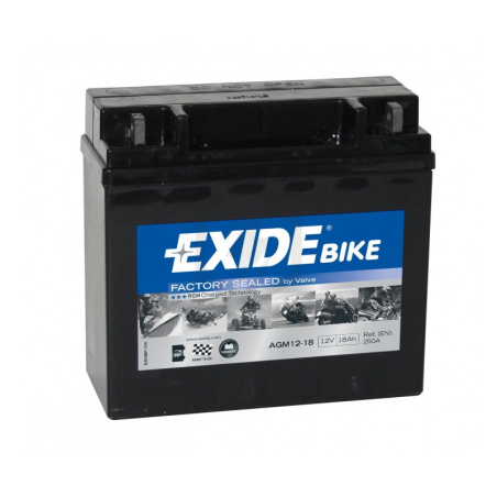 Batterie plomb AGM Moto 12V 18Ah 190A Exide