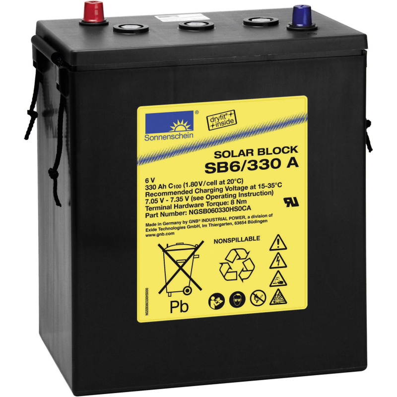 Battery Lead 6V 330Ah Sonnerschein (312X182X359) +D (SB6/330A)