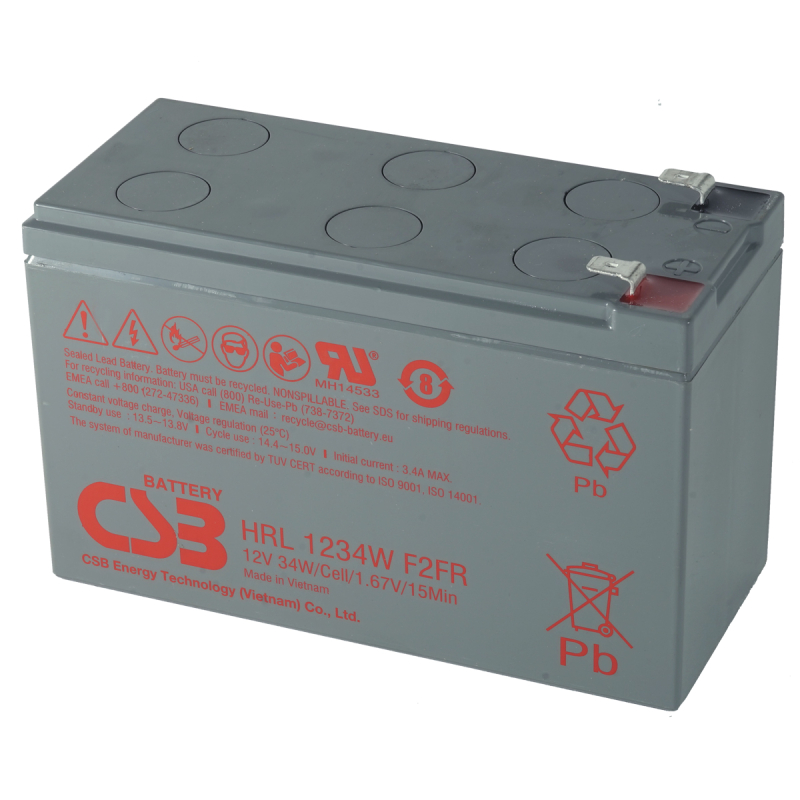 Batterie plomb 12V 34W/15min F2 Csb HRL1234W