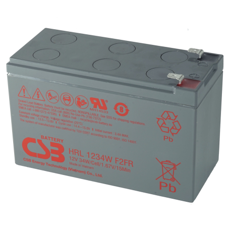 Lead battery 12V 34W/15min F2 Csb HRL1234W