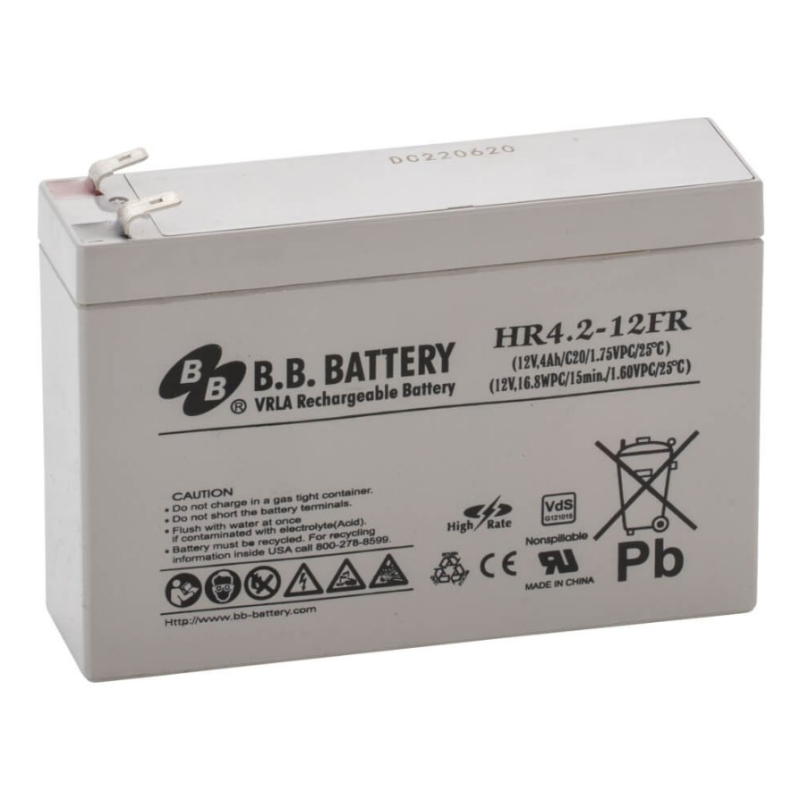Batteria Piombo 12V 4.2Ah B&B (140X37X99) F2 (HR4.2-12FR)