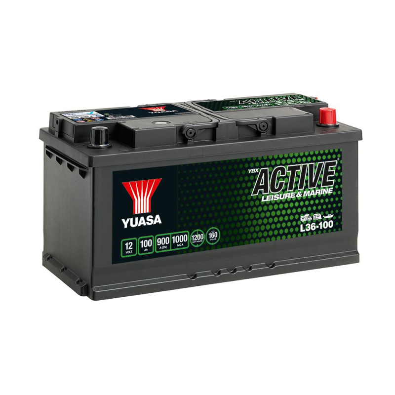 Batterie plomb 12V 100Ah 900A Active Leisure & Marine Yuasa L36-100