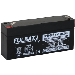 Batteria Piombo 6V 3.2Ah Fulbat (134X34X66) F1 (FP6-3.2)