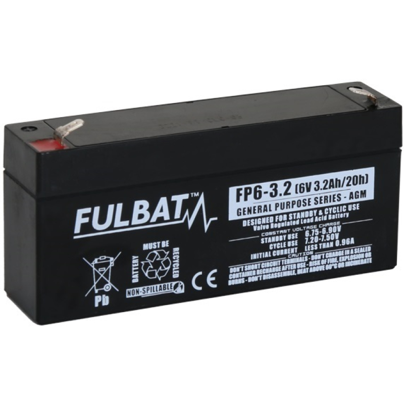 Battery Lead 6V 3.2Ah Fulbat (134X34X66) F1 (FP6-3.2)